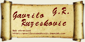 Gavrilo Ružesković vizit kartica